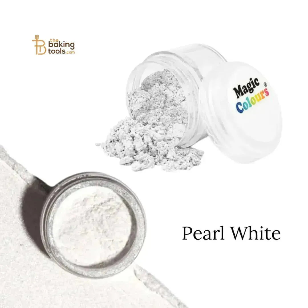 Magic Colours Edible Lustre - Pearl White 10 ml - thebakingtools.com